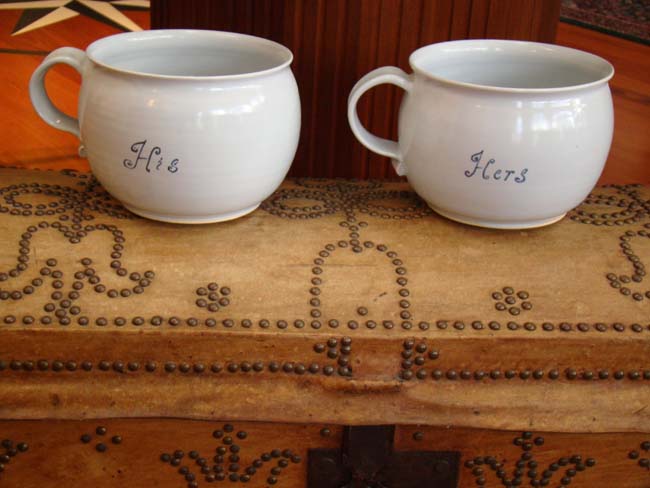 A pair of "His and Hers" William & Mary style Chamber Pots